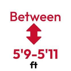5'9ft (173cm) - 5'11ft (181cm)