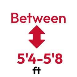 5'4ft (161cm) - 5'8ft (172cm)