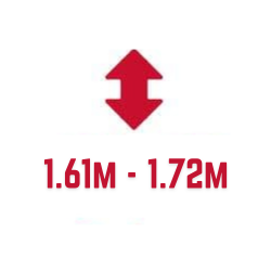 1.61m - 1.72m